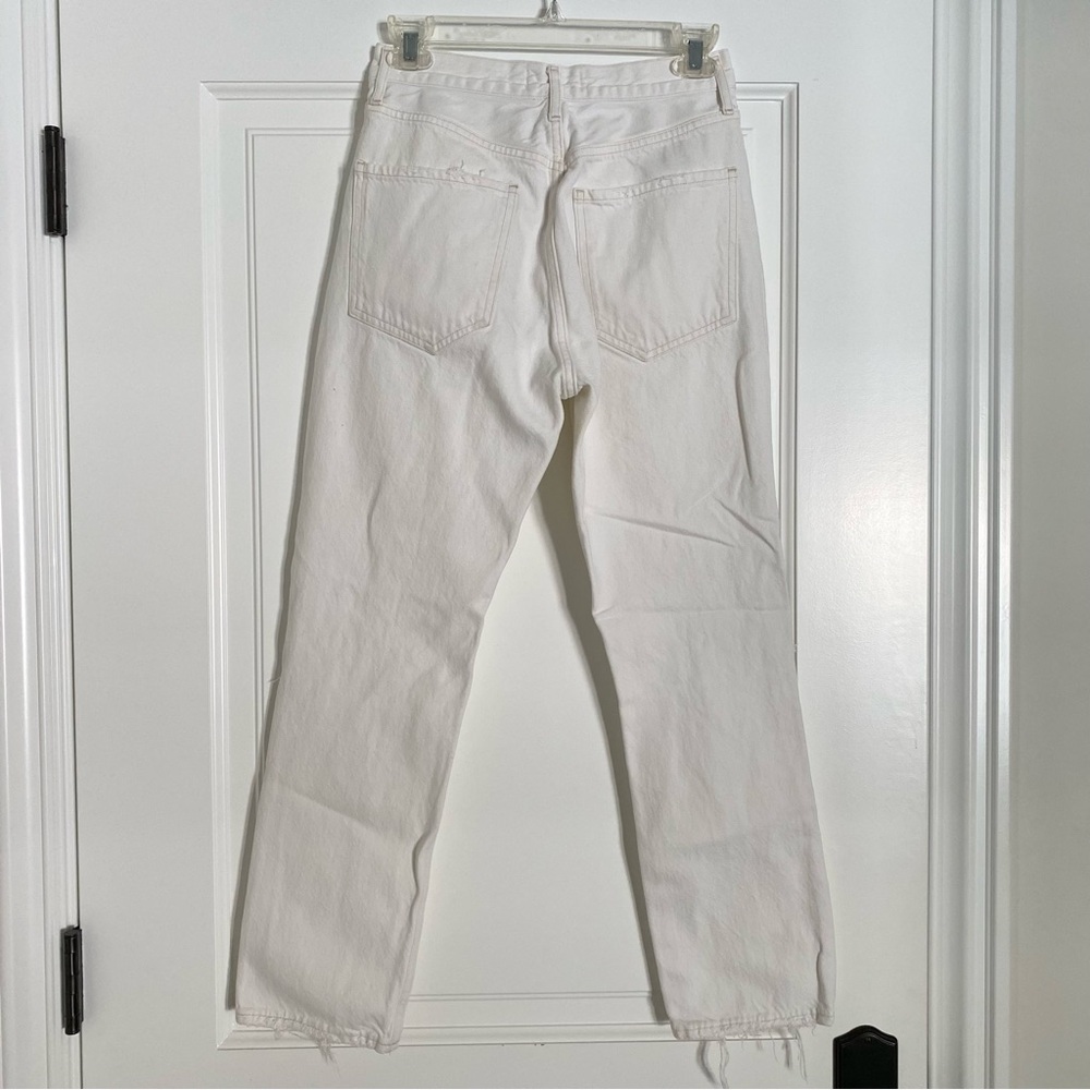 Agolde Riley High Rise Straight Cropped Distressed Jeans - 26 - Picture 5 of 7